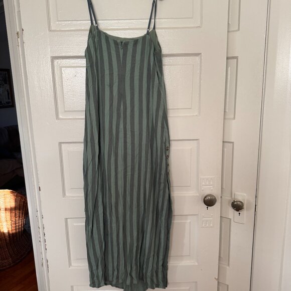 Amuse Society - Hidden Cove Maxi Dress (green / grey / sage stripe) - beachy - M - Picture 8 of 11